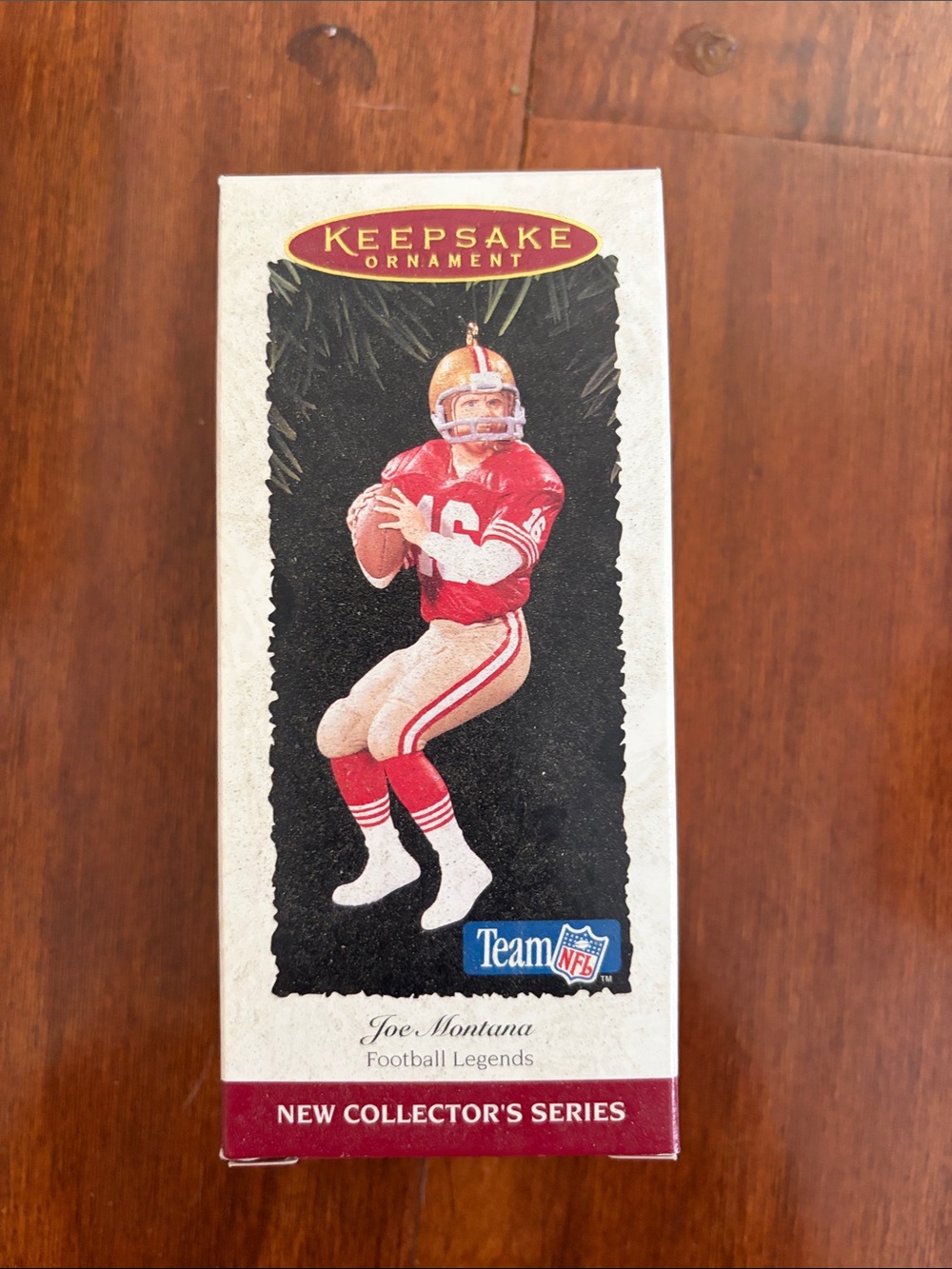 Hallmark Joe Montana Handcrafted Ornament Box - Cream & Burgundy